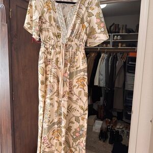 Spartina 449 Cream Flutter Sleeve Maxi Sundress